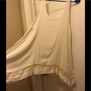 White A-line tank top with lace